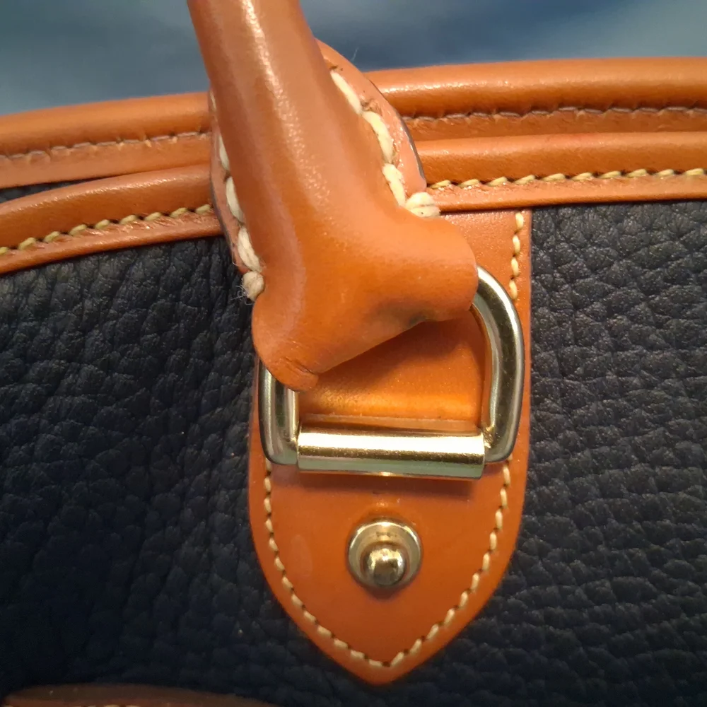 Dooney & Bourke Black and Tan Satchel with Structured Design - Picture 7 of 16